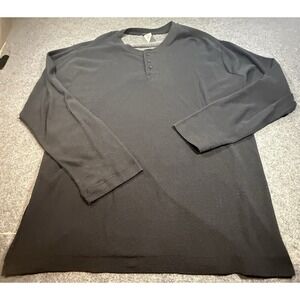 Joe‎ Boxer Men's Black Long Sleeve Henley Shirt Size 2XL